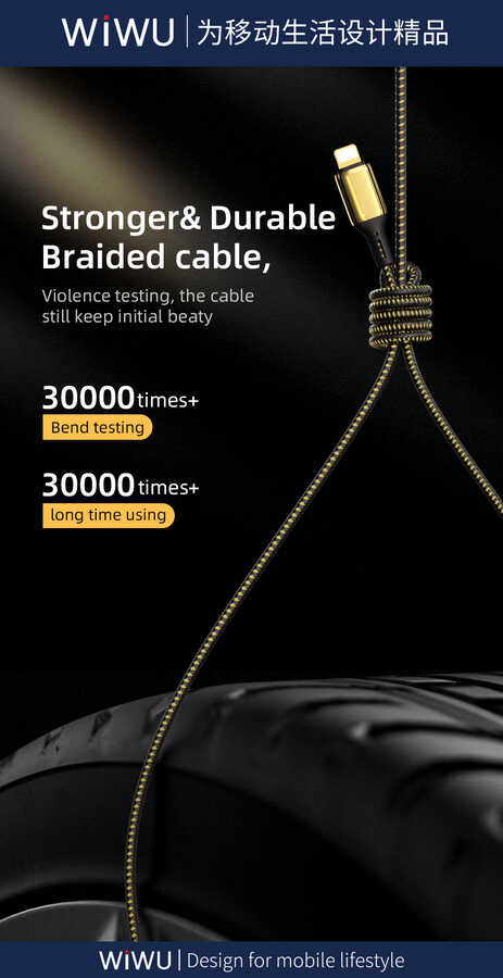 Wiwu Golden Series GD-103 Lightning To PD 5 Metre Hızlı Şarj ve Data Kablosu - 7 Wiwu Golden Series GD-103 Lightning To PD 5 Metre Hızlı Şarj ve Data Kablosu - 7